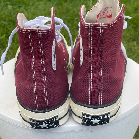 Converse Chuck 70 High Shoes Mens 10 Recycled Canvas Deep Bordeaux Red 171567C - Picture 11 of 15